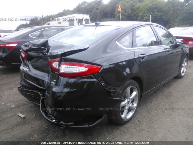 3FA6P0H95FR100845 - 2015 FORD FUSION SE BLACK photo 4