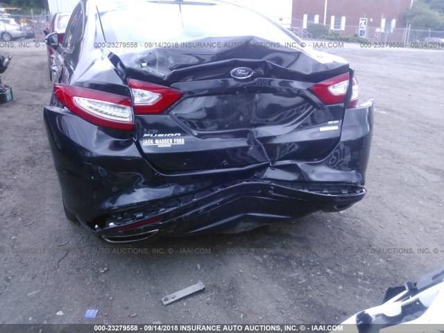 3FA6P0H95FR100845 - 2015 FORD FUSION SE BLACK photo 6