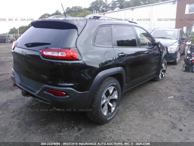 1C4PJMBS6EW170241 - 2014 JEEP CHEROKEE TRAILHAWK BLACK photo 4