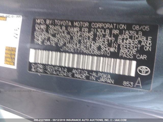 JTKDE177960086910 - 2006 TOYOTA SCION TC 灰色 照片 9