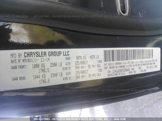 1C4NJDEB0FD208403 - 2015 JEEP COMPASS LATITUDE 黑色 照片 9