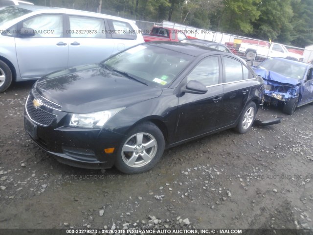 1G1PF5S90B7110300 - 2011 CHEVROLET CRUZE LT BLACK photo 2