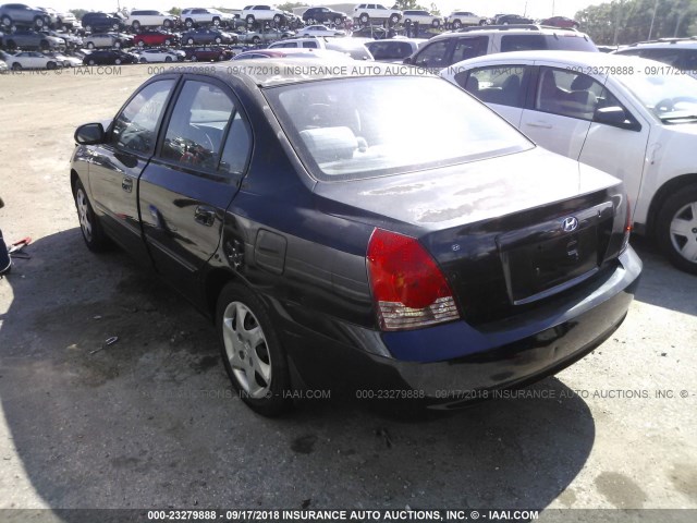 KMHDN46DX4U765988 - 2004 HYUNDAI ELANTRA GLS/GT BLACK photo 3