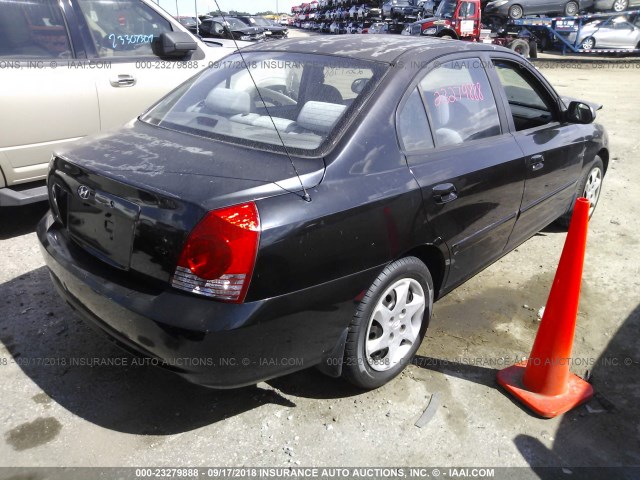 KMHDN46DX4U765988 - 2004 HYUNDAI ELANTRA GLS/GT BLACK photo 4