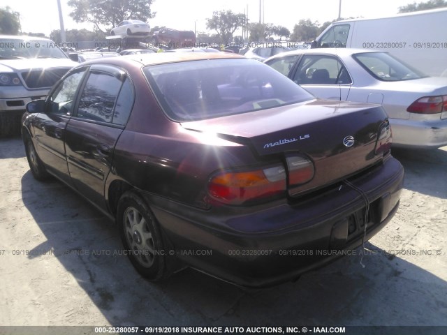 1G1NE52MXWY134392 - 1998 CHEVROLET MALIBU LS მუქწითელი ფოტო 3