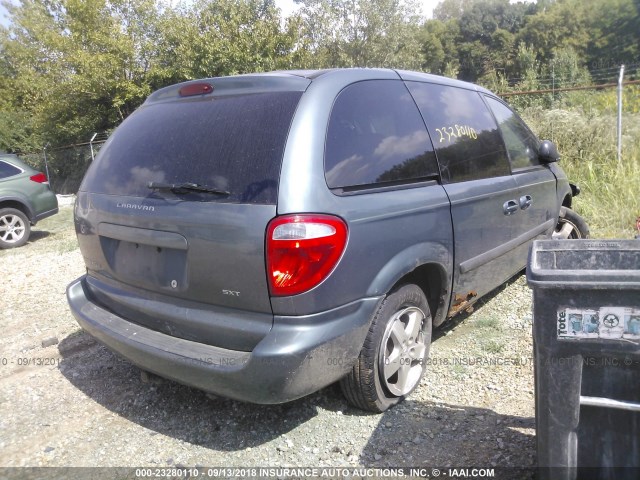 1D4GP45R27B182620 - 2007 DODGE CARAVAN SXT TEAL photo 4