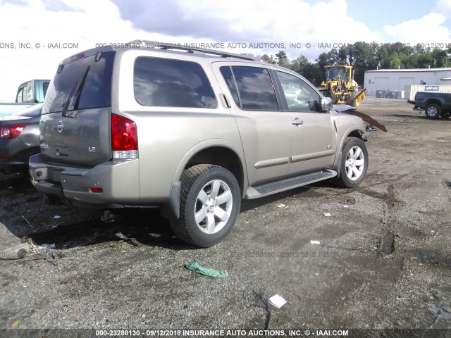 5N1AA08C28N620312 - 2008 NISSAN ARMADA SE/LE GRAY photo 4