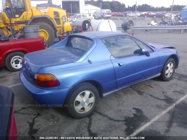 JHMEH6167PS017556 - 1993 HONDA CIVIC DEL SOL SI BLUE photo 4