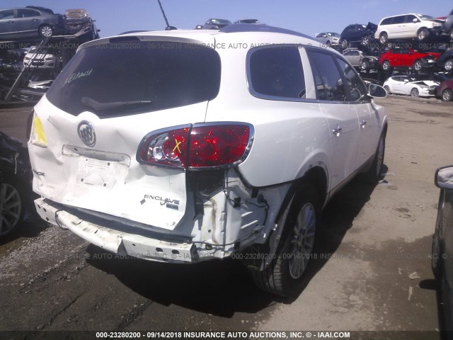 5GALRBED5AJ179613 - 2010 BUICK ENCLAVE CXL WHITE photo 4