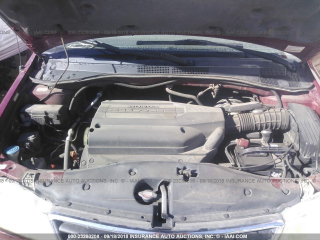 2HKRL18022H509229 - 2002 HONDA ODYSSEY EXL RED photo 10