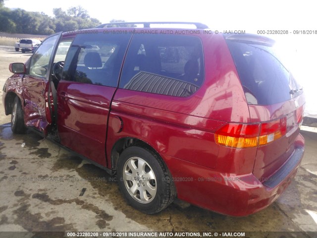 2HKRL18022H509229 - 2002 HONDA ODYSSEY EXL RED photo 3
