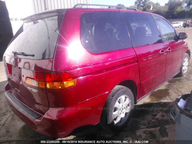 2HKRL18022H509229 - 2002 HONDA ODYSSEY EXL RED photo 4