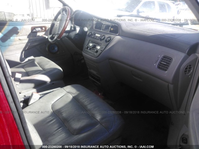 2HKRL18022H509229 - 2002 HONDA ODYSSEY EXL RED photo 5