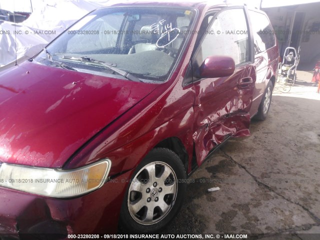 2HKRL18022H509229 - 2002 HONDA ODYSSEY EXL RED photo 6