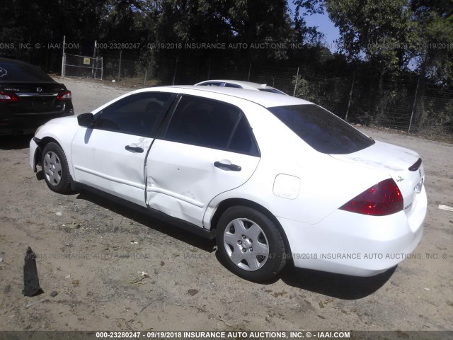 1HGCM56157A202336 - 2007 HONDA ACCORD VALUE WHITE photo 3