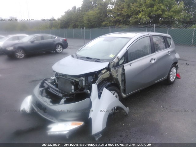 3N1CE2CP7EL430866 - 2014 NISSAN VERSA NOTE S/S PLUS/SV/SL GRAY photo 2