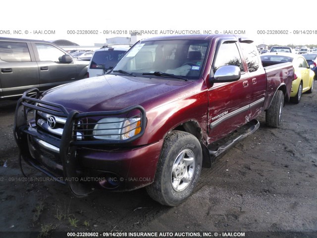 5TBRN34193S398400 - 2003 TOYOTA TUNDRA ACCESS CAB SR5 MAROON photo 2