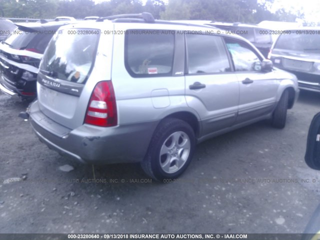 JF1SG65664H767577 - 2004 SUBARU FORESTER 2.5XS SILVER photo 4