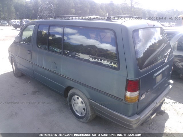 1FMDA31X0TZB01613 - 1996 FORD AEROSTAR GREEN photo 3