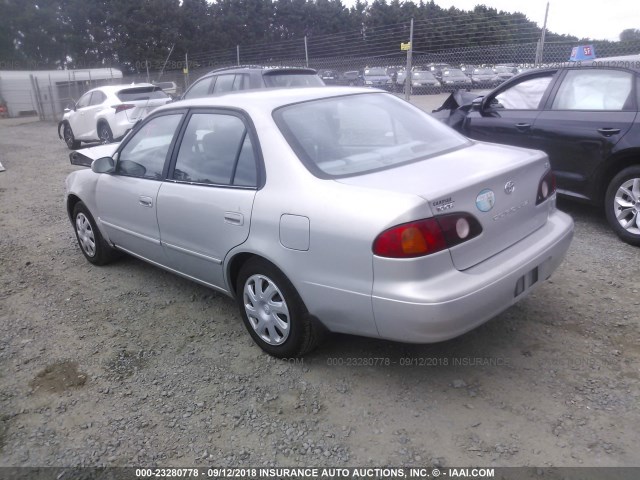 2T1BR12E62C567643 - 2002 TOYOTA COROLLA CE/LE/S SILVER photo 3