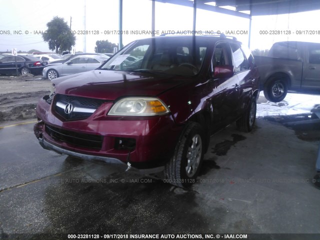 2HNYD18605H536224 - 2005 ACURA MDX TOURING RED photo 2