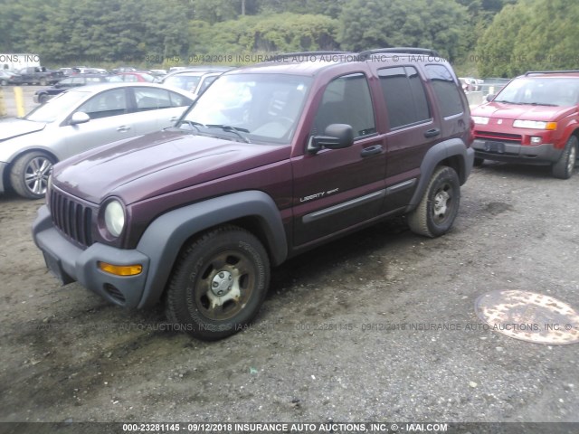 1J4GL48K43W583414 - 2003 JEEP LIBERTY SPORT/FREEDOM მუქწითელი ფოტო 2
