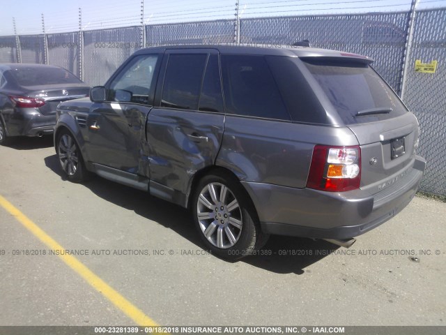 SALSH23498A168424 - 2008 LAND ROVER RANGE ROVER SPORT SUPERCHARGED GRAY photo 3