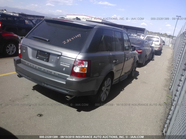 SALSH23498A168424 - 2008 LAND ROVER RANGE ROVER SPORT SUPERCHARGED GRAY photo 4