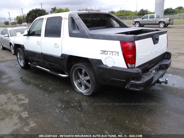 3GNEC13T63G255722 - 2003 CHEVROLET AVALANCHE C1500 WHITE photo 3