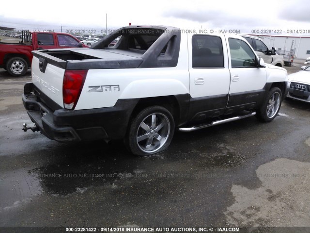 3GNEC13T63G255722 - 2003 CHEVROLET AVALANCHE C1500 WHITE photo 4