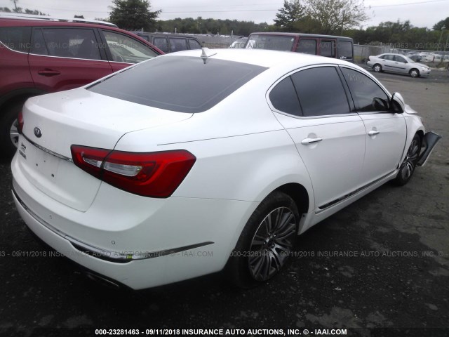 KNALN4D70E5143101 - 2014 KIA CADENZA PREMIUM/LIMITED WHITE photo 4