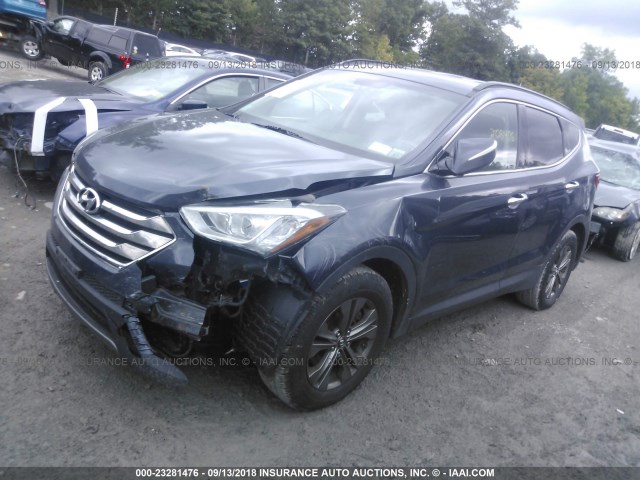 5XYZUDLB7DG003428 - 2013 HYUNDAI SANTA FE SPORT  BLUE photo 2