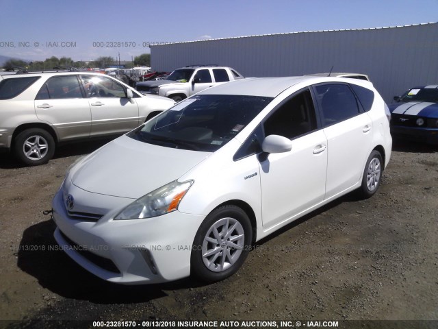 JTDZN3EU9C3085199 - 2012 TOYOTA PRIUS V WHITE photo 2