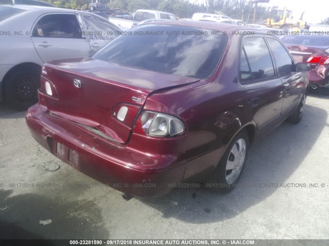 1NXBR12E9XZ172264 - 1999 TOYOTA COROLLA VE/CE/LE 红色 照片 4