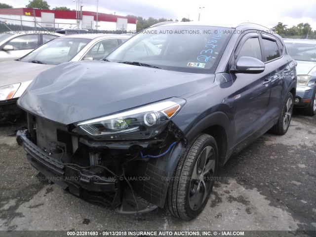 KM8J3CA25GU178918 - 2016 HYUNDAI TUCSON LIMITED/SPORT AND ECO/SE GRAY photo 2