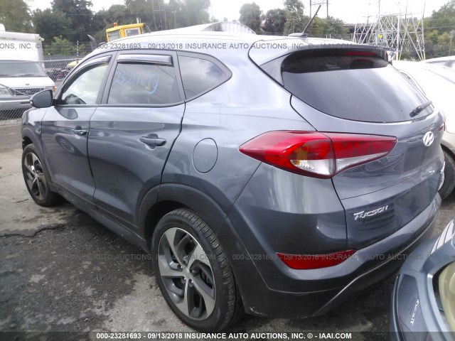KM8J3CA25GU178918 - 2016 HYUNDAI TUCSON LIMITED/SPORT AND ECO/SE GRAY photo 3