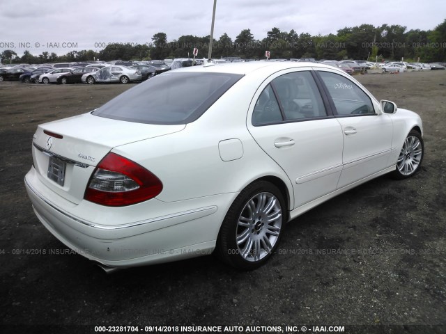 WDBUF87XX7X219159 - 2007 MERCEDES-BENZ E 350 4MATIC WHITE photo 4