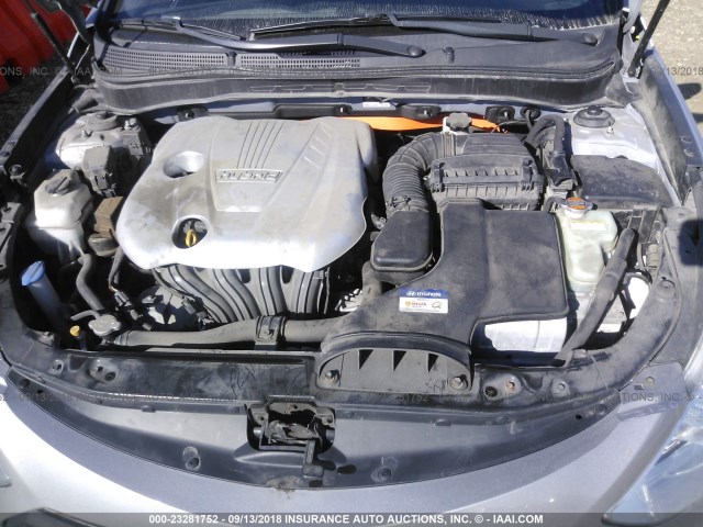 KMHEC4A4XBA002384 - 2011 HYUNDAI SONATA HYBRID SILVER photo 10