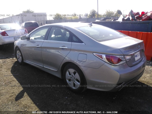 KMHEC4A4XBA002384 - 2011 HYUNDAI SONATA HYBRID SILVER photo 3