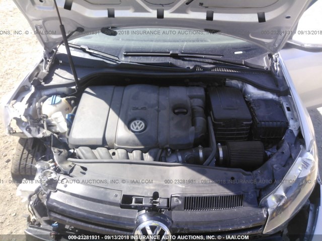 WVWDA9AJ4BW009200 - 2011 VOLKSWAGEN GOLF SILVER photo 10