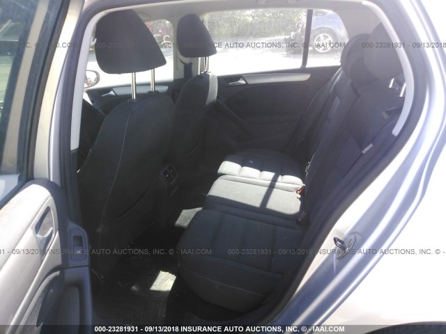 WVWDA9AJ4BW009200 - 2011 VOLKSWAGEN GOLF SILVER photo 8