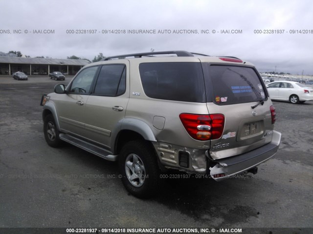 5TDBT44A12S110033 - 2002 TOYOTA SEQUOIA SR5 GOLD photo 3