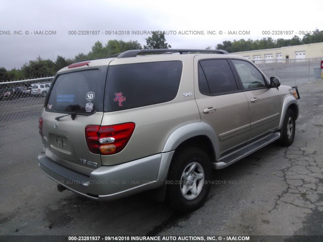 5TDBT44A12S110033 - 2002 TOYOTA SEQUOIA SR5 GOLD photo 4