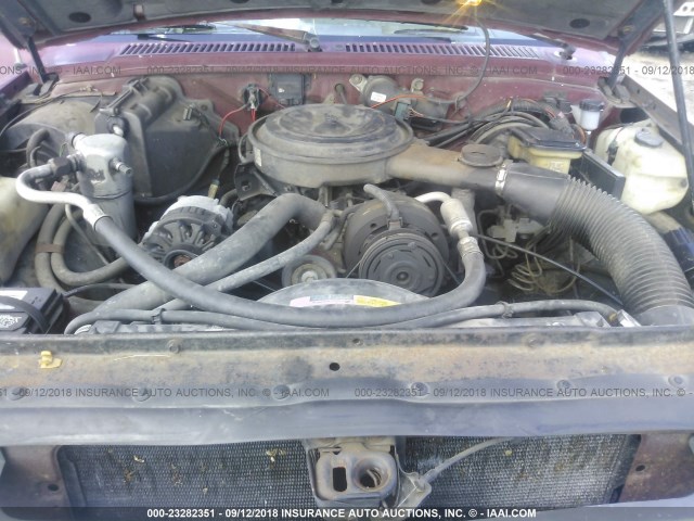 1GCCS19R5N2134562 - 1992 CHEVROLET S TRUCK S10 RED photo 10