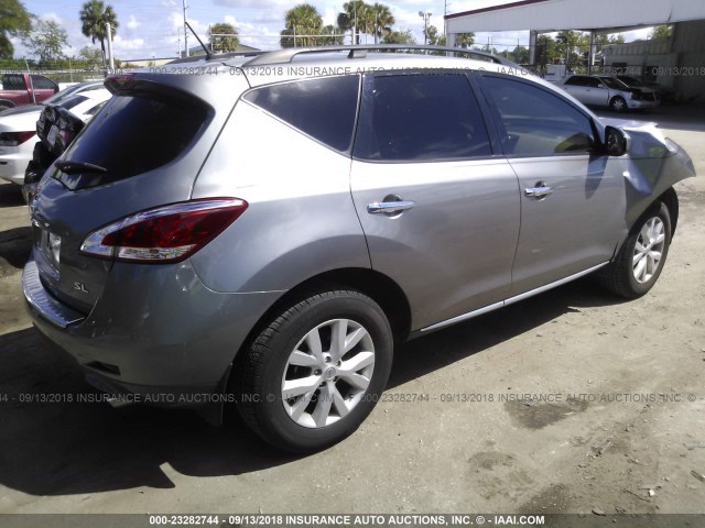 JN8AZ1MU8BW069794 - 2011 NISSAN MURANO S/SL/LE GRAY photo 4