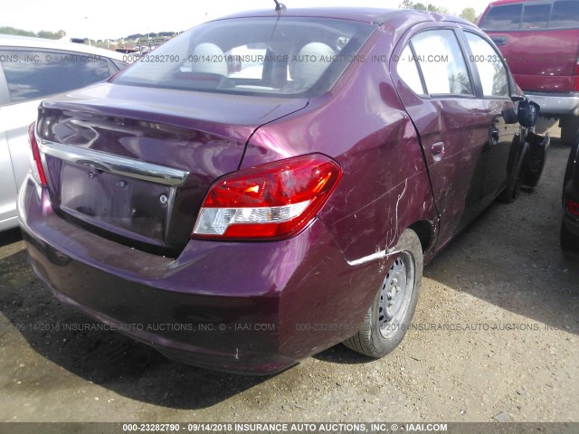 ML32F3FJ8HHF15890 - 2017 MITSUBISHI MIRAGE G4 ES მუქწითელი ფოტო 4