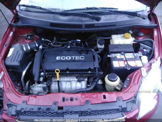 KL1TD5DE3AB090214 - 2010 CHEVROLET AVEO LS/LT Կարմիր լուսանկար 10