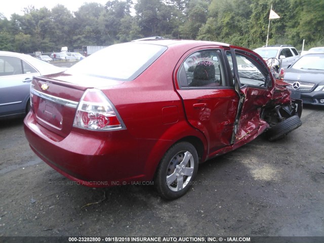 KL1TD5DE3AB090214 - 2010 CHEVROLET AVEO LS/LT Կարմիր լուսանկար 4