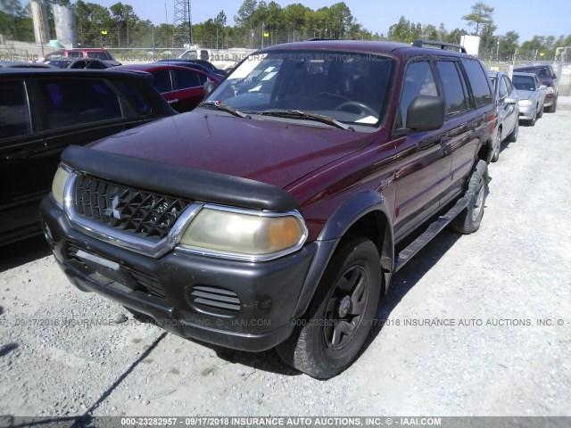 JA4LS31R02P003863 - 2002 MITSUBISHI MONTERO SPORT XLS MAROON photo 2