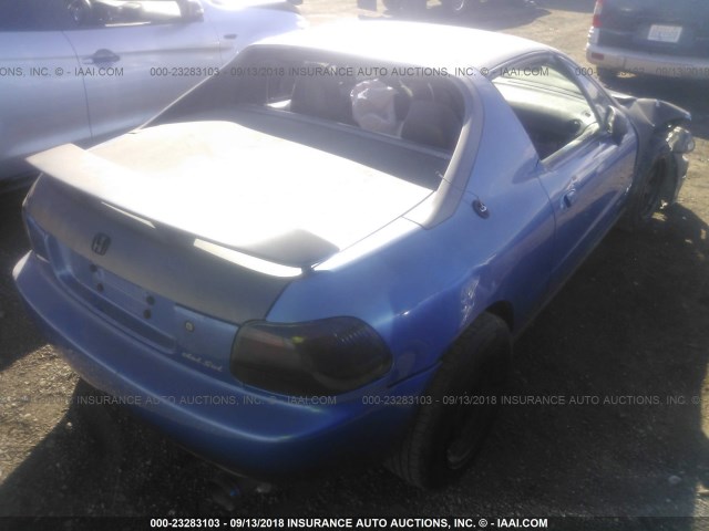 JHMEH6163PS014086 - 1993 HONDA CIVIC DEL SOL SI BLUE photo 4